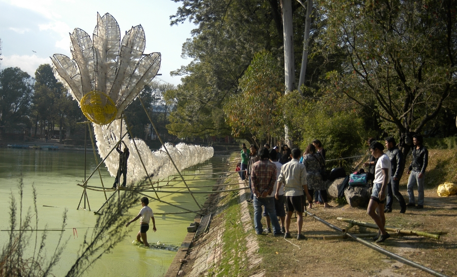 Artwork installation at Kathmandu Zoo