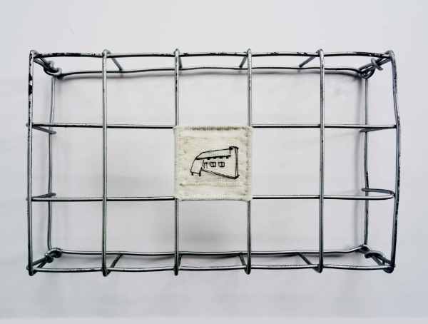 If You Rent You Don’t Own, Embroidery On Fabric And Iron Mesh, 25.6 X 15.7 Cm, 2023.